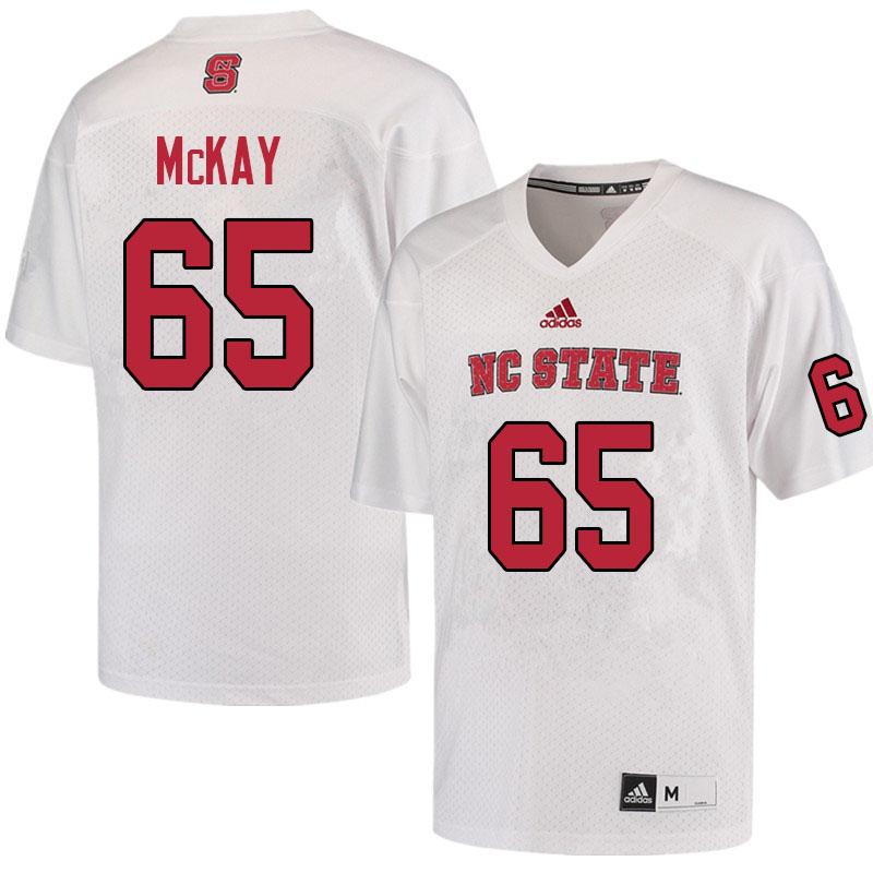 Men #65 Timothy McKay NC State Wolfpack College Football Jerseys Sale-White - Click Image to Close